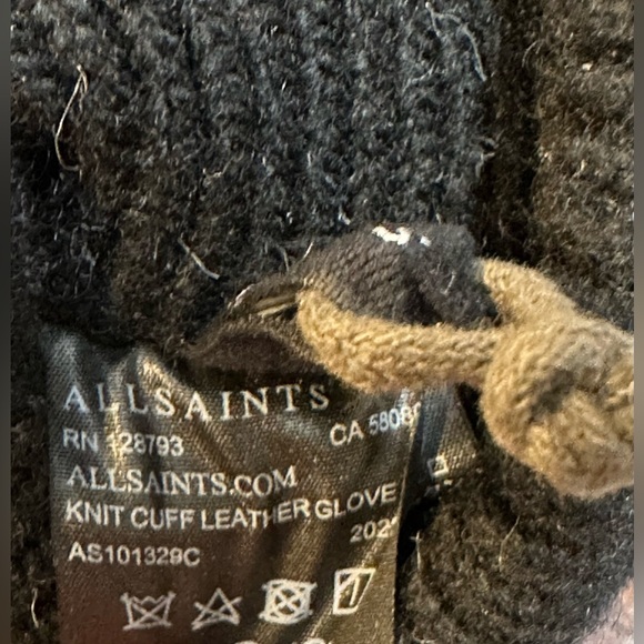 ALLSAINTS! Knit Cuff Gloves/Sheep leather/Size-S - Picture 6 of 9